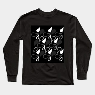 Black and white paisley pattern Long Sleeve T-Shirt